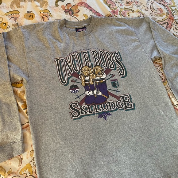 Large Sized Uncle Bobs Ski🎿Long sleeve tee ; Gray with that fantastic condition - Picture 7 of 8